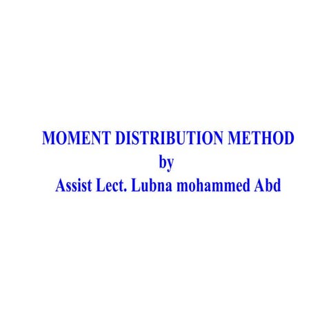 Moment distribution method by engineer ali