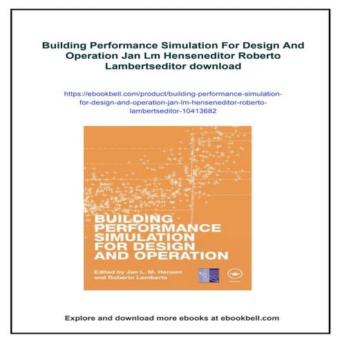 Building Performance Simulation For Design And Operation Jan Lm Henseneditor ...