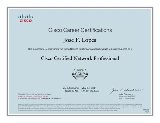 CCNP Certificate | PDF