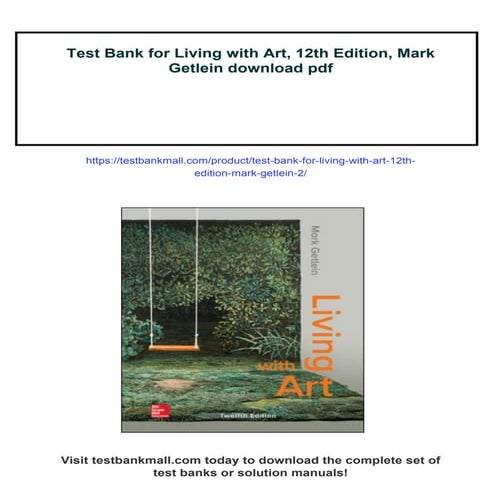 Test Bank for Living with Art, 12th Edition, Mark Getlein | PDF