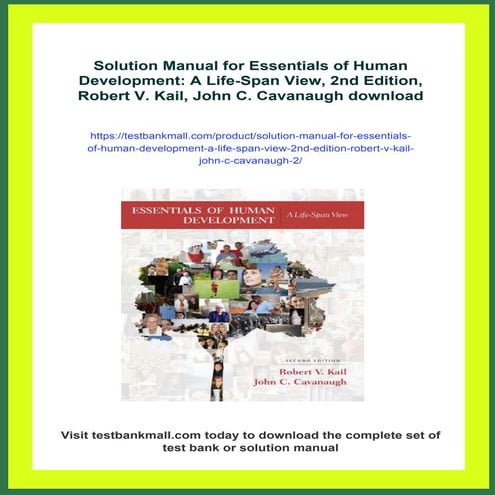 Solution Manual for Essentials of Human Development: A Life-Span View, 2nd Ed...