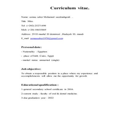CV NAGLAA | PDF