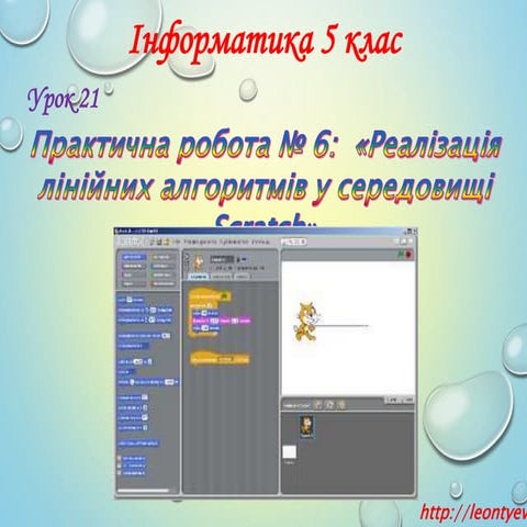 5 клас 21 урок. Практична робота № 6:  «Реалізація лінійних алгоритмів у сере...