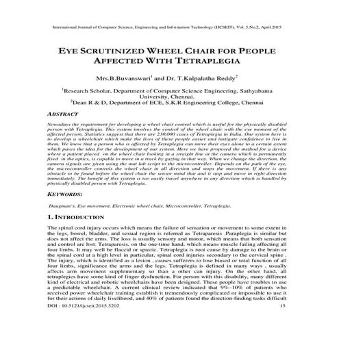 EYE SCRUTINIZED WHEEL CHAIR FOR PEOPLE AFFECTED WITH TETRAPLEGIA