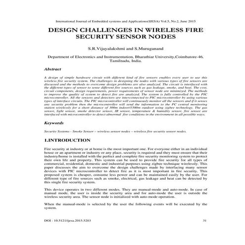Design Challenges in Wireless Fire Security Sensor Nodes