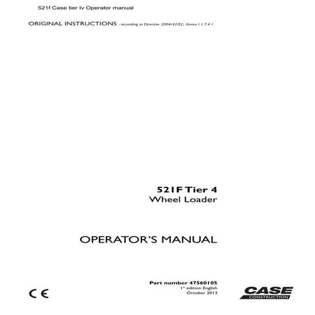 521f Case tier Iv Operator manual Download | PDF