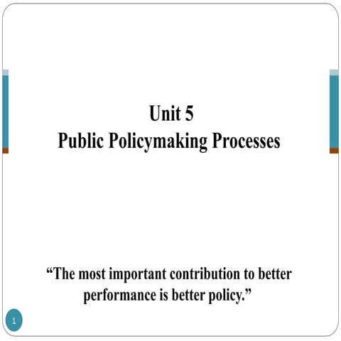 Unit 5 - The Public Policymaking Processes