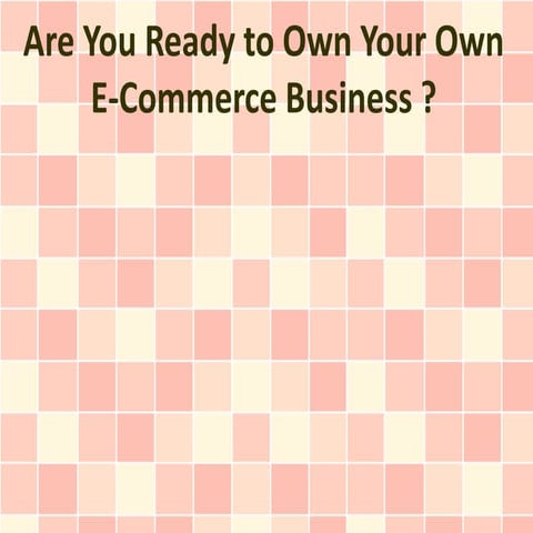 Are You Ready to Own Your Own  E-Commerce Business ?