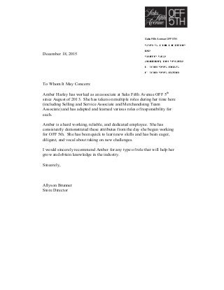 Off 5th Letter