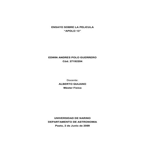Ensayo Apolo 13