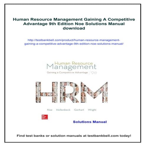Human Resource Management Gaining A Competitive Advantage 9th Edition ...