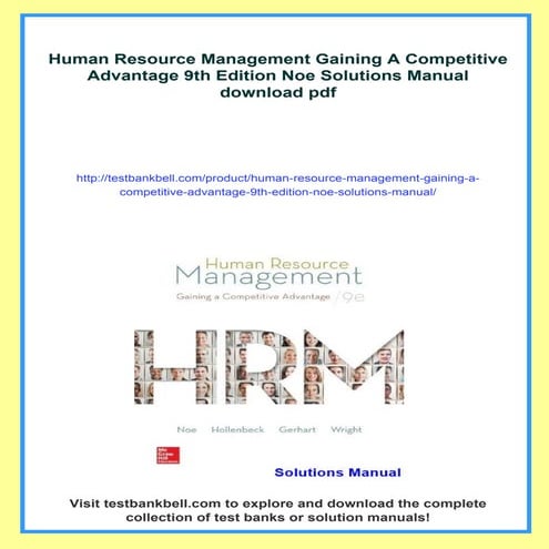 Human Resource Management Gaining A Competitive Advantage 9th Edition ...