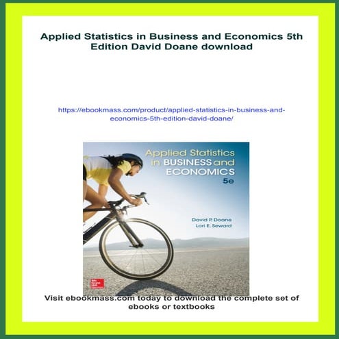 Applied Statistics in Business and Economics 5th Edition David Doane