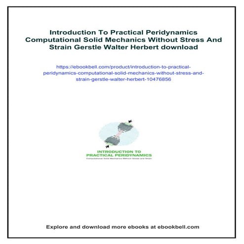 Introduction To Practical Peridynamics Computational Solid Mechanics ...