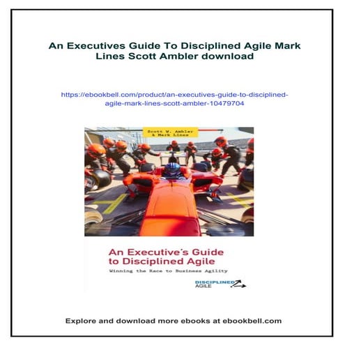 An Executives Guide To Disciplined Agile Mark Lines Scott Ambler