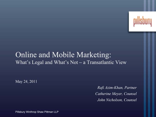 5 24 11 Online Marketing Privacy Presentation