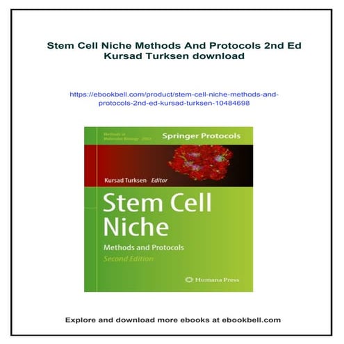 Stem cells niche and therapeutic applications | PPTX