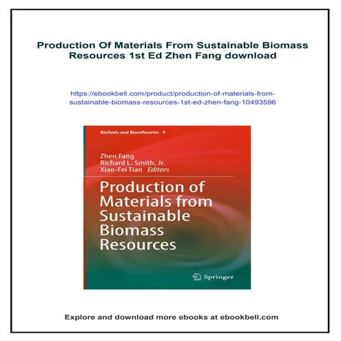 Production Of Materials From Sustainable Biomass Resources 1st Ed Zhen ...