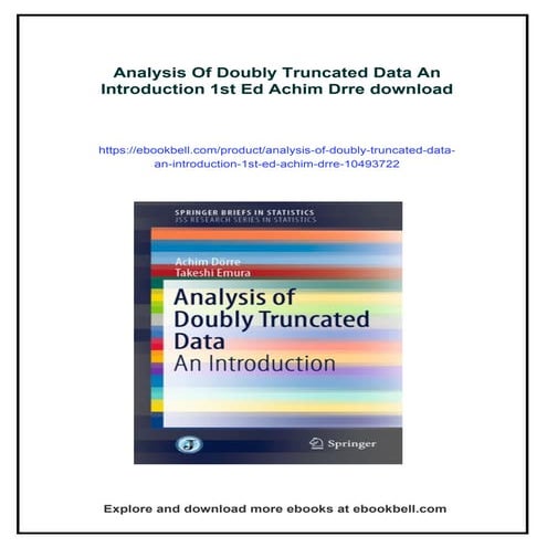 Analysis Of Doubly Truncated Data An Introduction 1st Ed Achim Drre