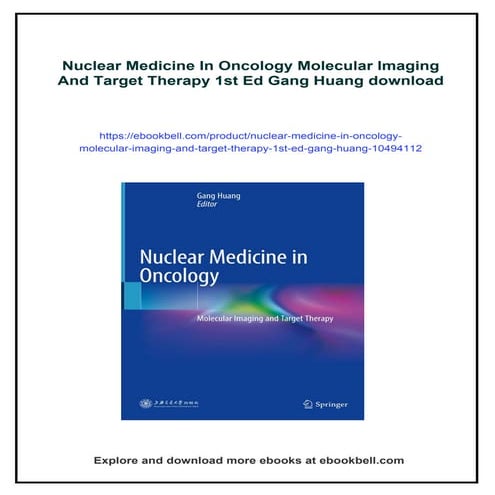 Nuclear Medicine In Oncology Molecular Imaging And Target Therapy 1st ...
