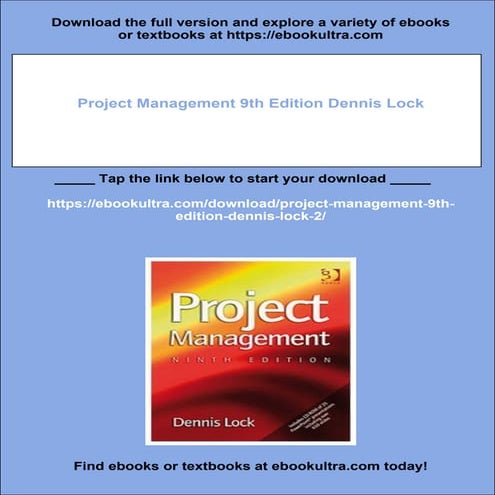 Project Management 9th Edition Dennis Lock