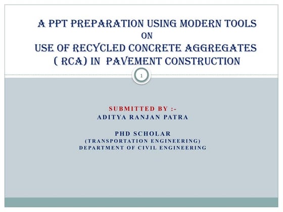 Recycled Aggregate Concrete | PPT