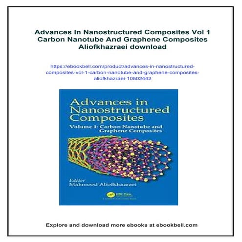 Advances In Nanostructured Composites Vol 1 Carbon Nanotube And ...