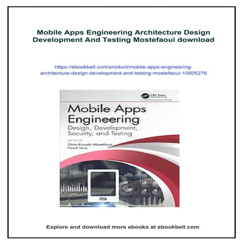 Mobile Apps Engineering Architecture Design Development And Testing Mostefaoui