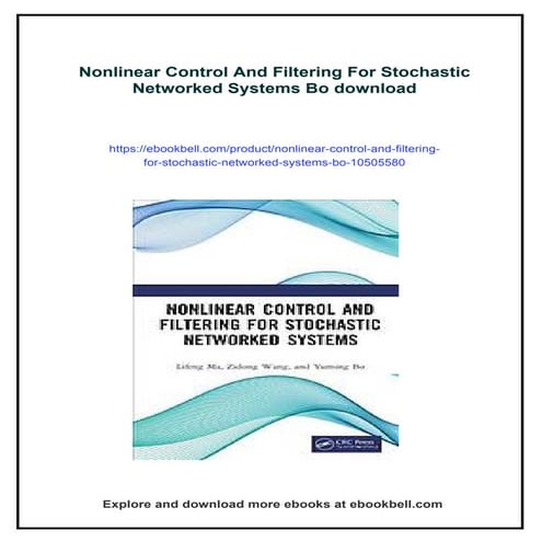 Nonlinear Control And Filtering For Stochastic Networked Systems Bo