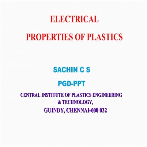 Comprehensive Overview of Electrical Properties of Plastics in ...