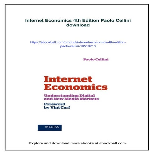 Internet Economics 4th Edition Paolo Cellini