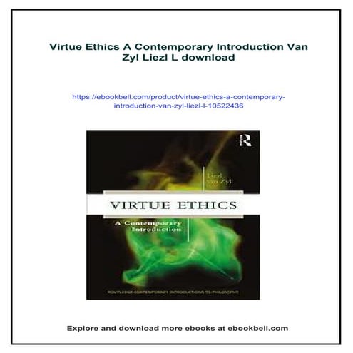 Virtue Ethics A Contemporary Introduction Van Zyl Liezl L | PDF