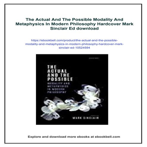 The Actual And The Possible Modality And Metaphysics In Modern ...
