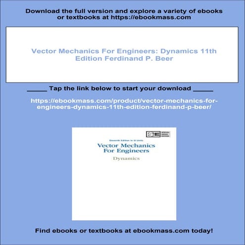 Vector Mechanics For Engineers: Dynamics 11th Edition Ferdinand P. Beer