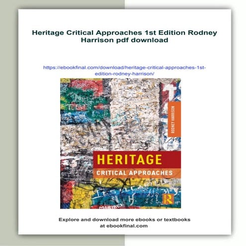 Heritage Critical Approaches 1st Edition Rodney Harrison