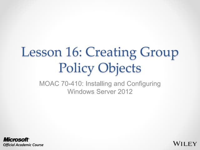 Group policy objects