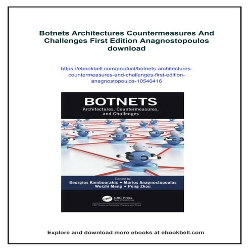 Botnets Architectures Countermeasures And Challenges First Edition Anagnostop...