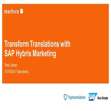 Transform Translations with SAP Hybris Marketing Cloud
