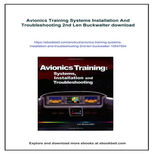 Avionics Training Systems Installation And Troubleshooting 2nd Len Buckwalter