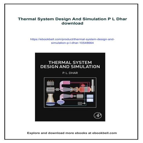 Thermal System Design And Simulation P L Dhar | PDF