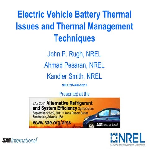 Thermal Management of Lithium-Ion Battery in Electric Vehicle | PDF