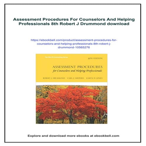 Assessment Procedures For Counselors And Helping Professionals 8th Robert J D...