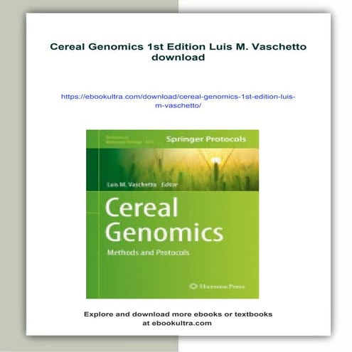 Cereal Genomics 1st Edition Luis M. Vaschetto