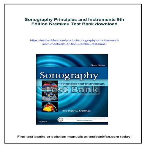 Sonography Principles and Instruments 9th Edition Kremkau Test Bank | PDF