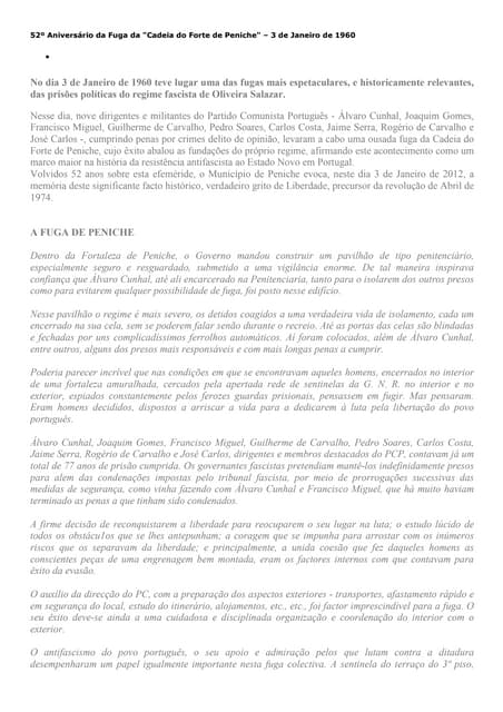 (52º aniversário da fuga da prisão ...