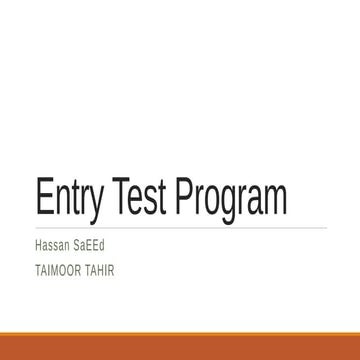 ENTRY TEST | ODP