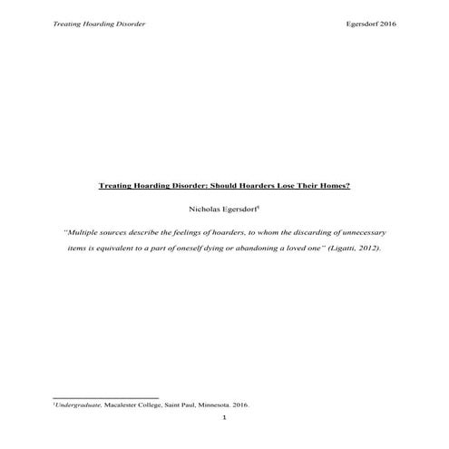 Treating Hoarding Disorder | PDF
