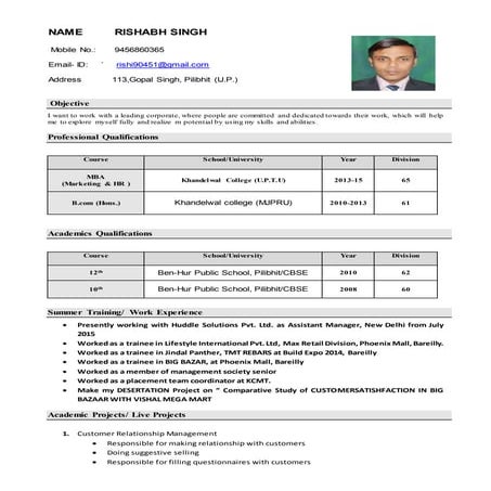Rishabh Singh CV | PDF