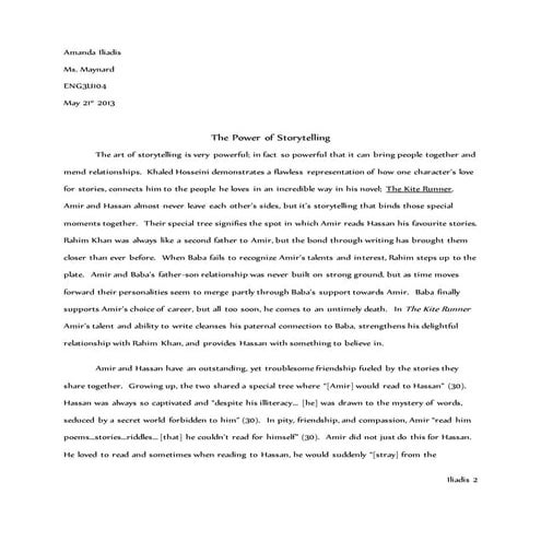 Kite Runner Essay (grade 11)