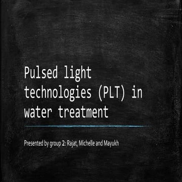 Pulsed light technologies in water treatment